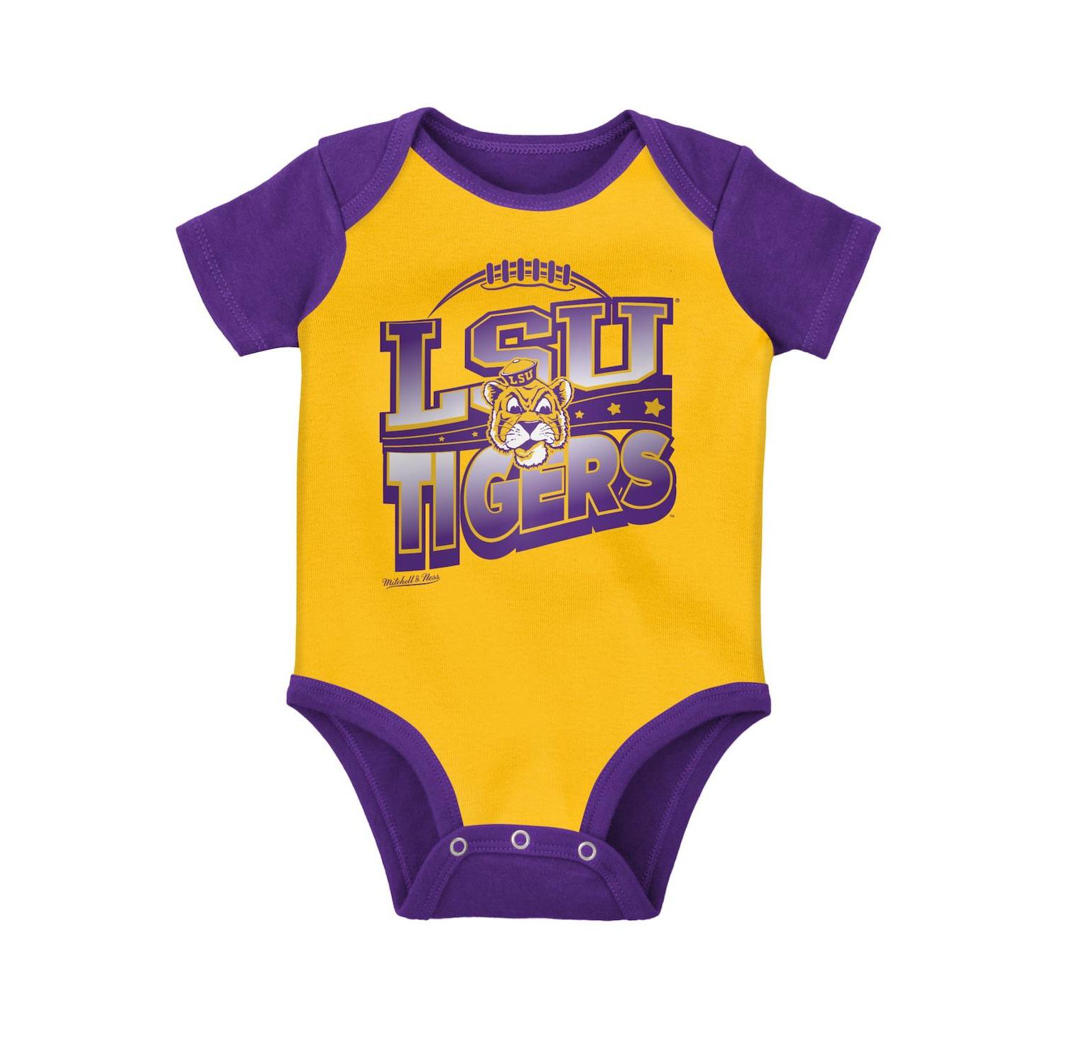 Baby Boys and Girls Purple, Gold LSU Tigers 3-Pack Bodysuit, Bib and Bootie Set