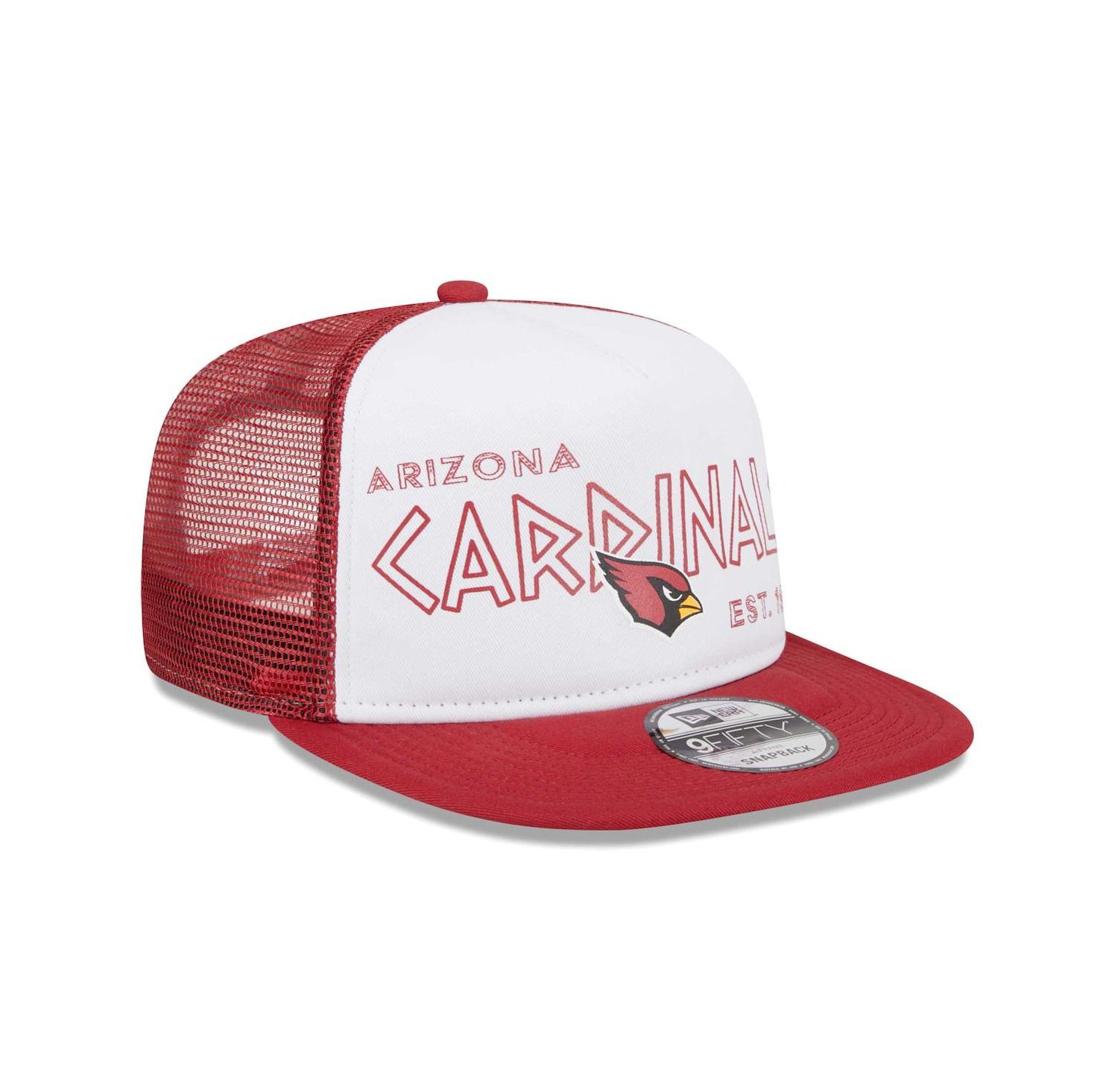 Men's White, Cardinal Arizona Cardinals Banger 9FIFTY Trucker Snapback Hat