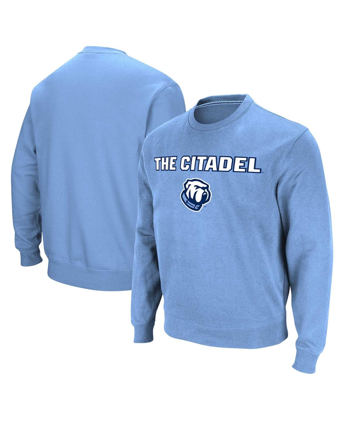 Colosseum Men's  Light Blue Citadel Bulldogs Arch & Logo Pullover Sweatshirt