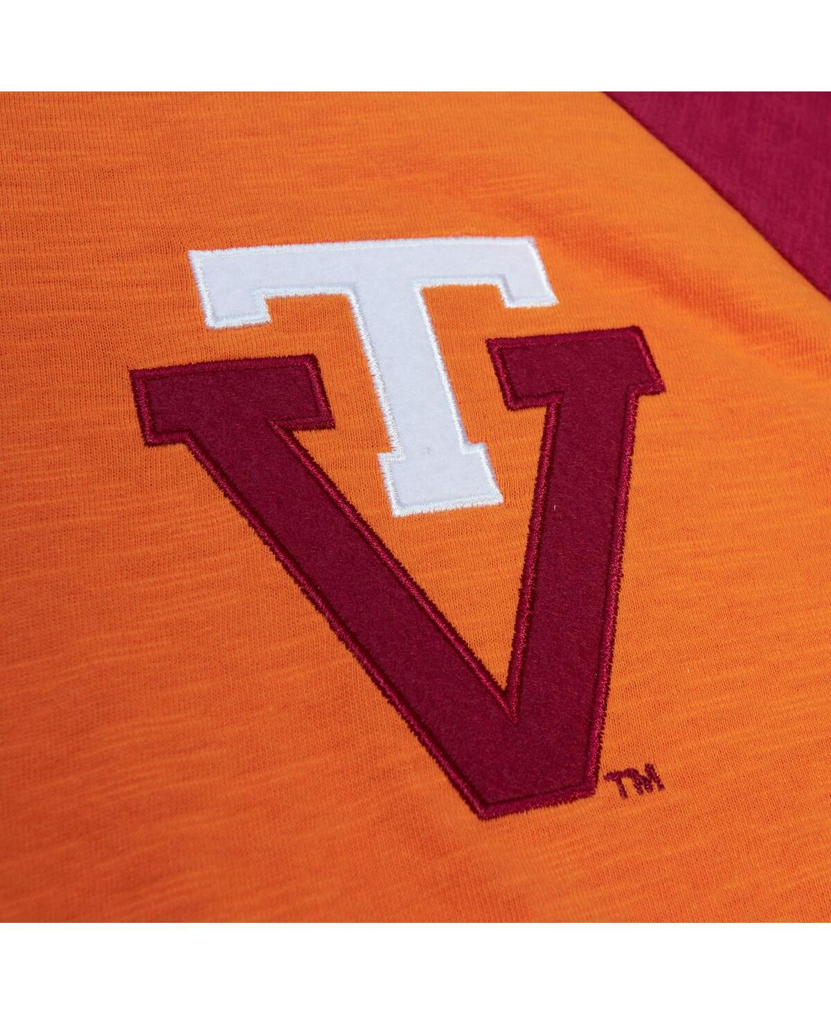 Men's Mitchell & NessVirginia Tech Hokies Legendary Slub Raglan Long Sleeve T-shirt - Orange