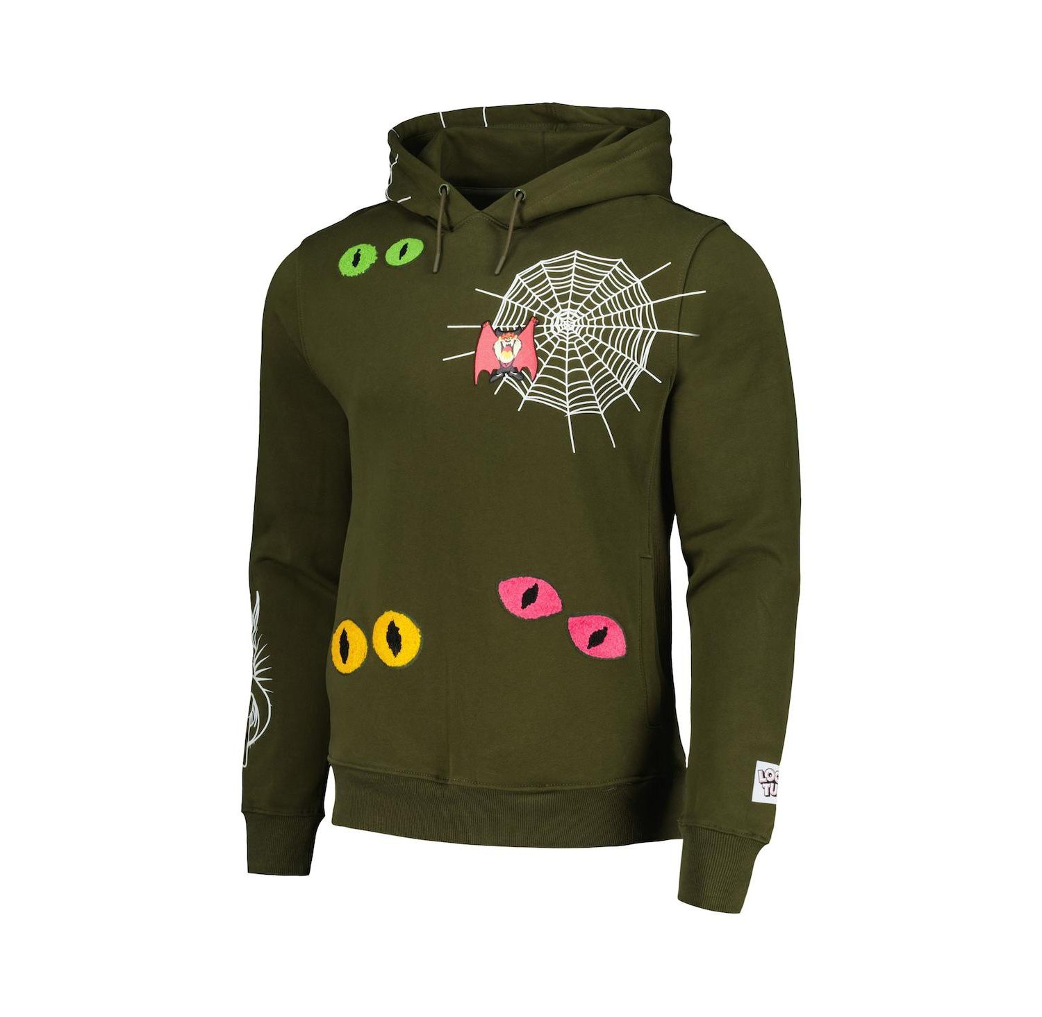 Men's and Women's Olive Looney Tunes Taz Dracula Horror Pullover Hoodie