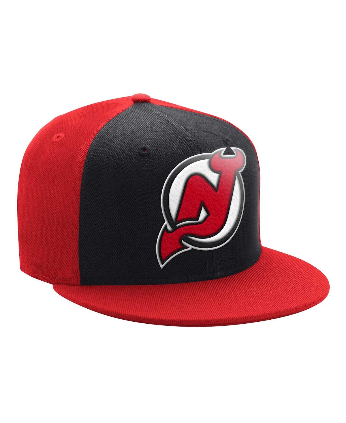 Men's Starter Black, Red New Jersey Devils Logo Two-Tone Snapback Hat - Black, Red