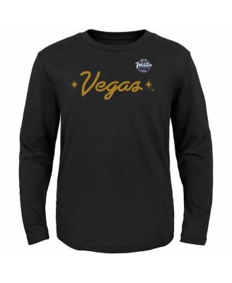 Youth Black Vegas Golden Knights 2024 NHL Winter Classic Secondary Logo Long Sleeve T-shirt