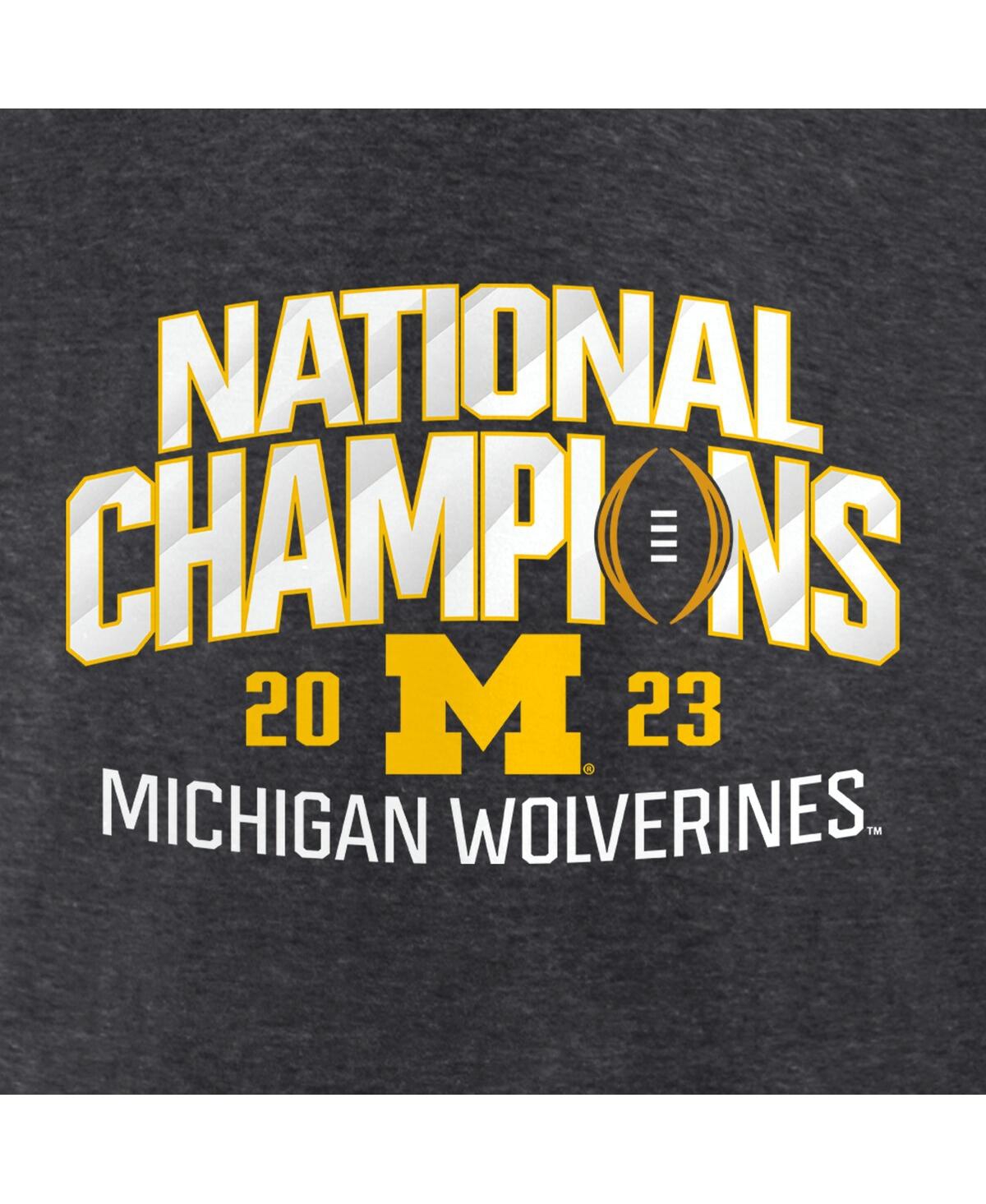 Men's FanaticsMichigan Wolverines College Football Playoff 2023 National Champions Schedule T-shirt - Heather Charcoal