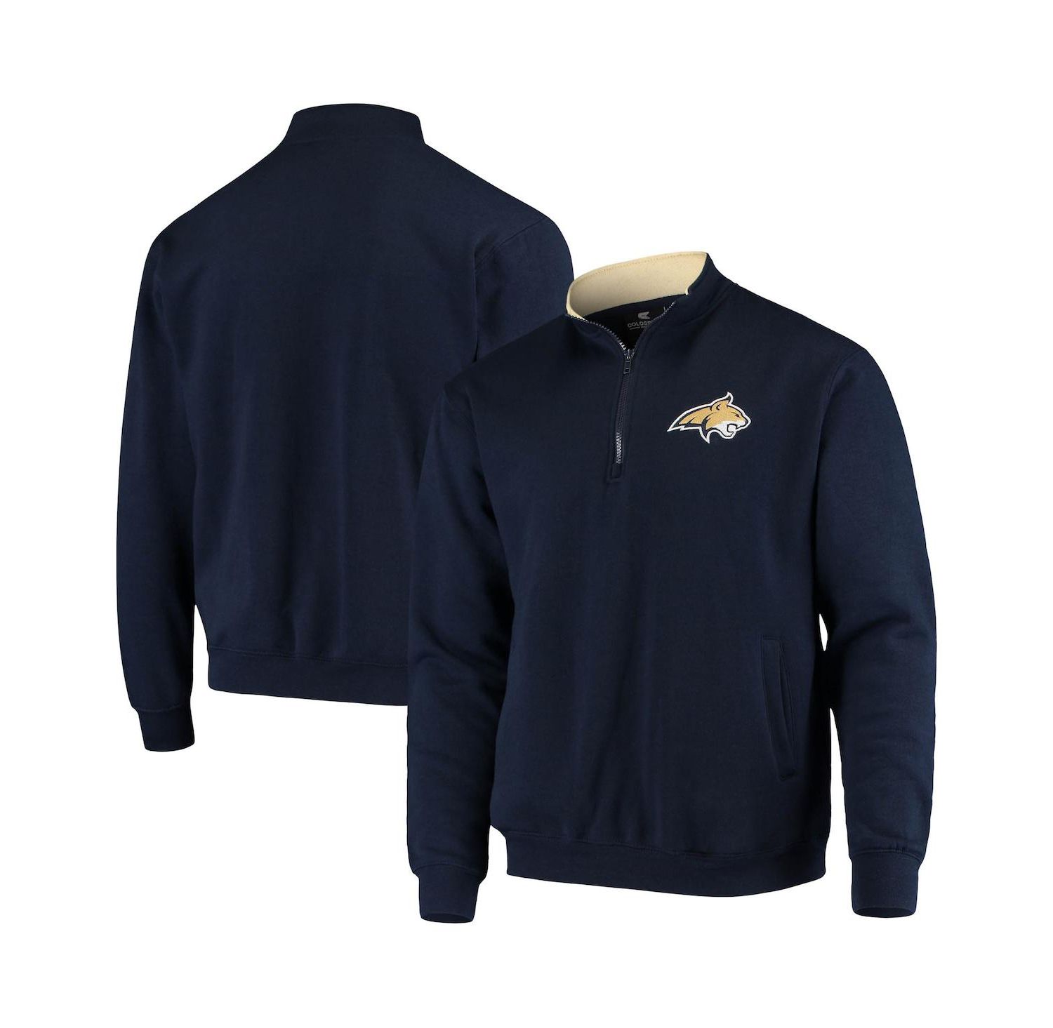 Men's Navy Montana State Bobcats Tortugas Logo Quarter-Zip Jacket
