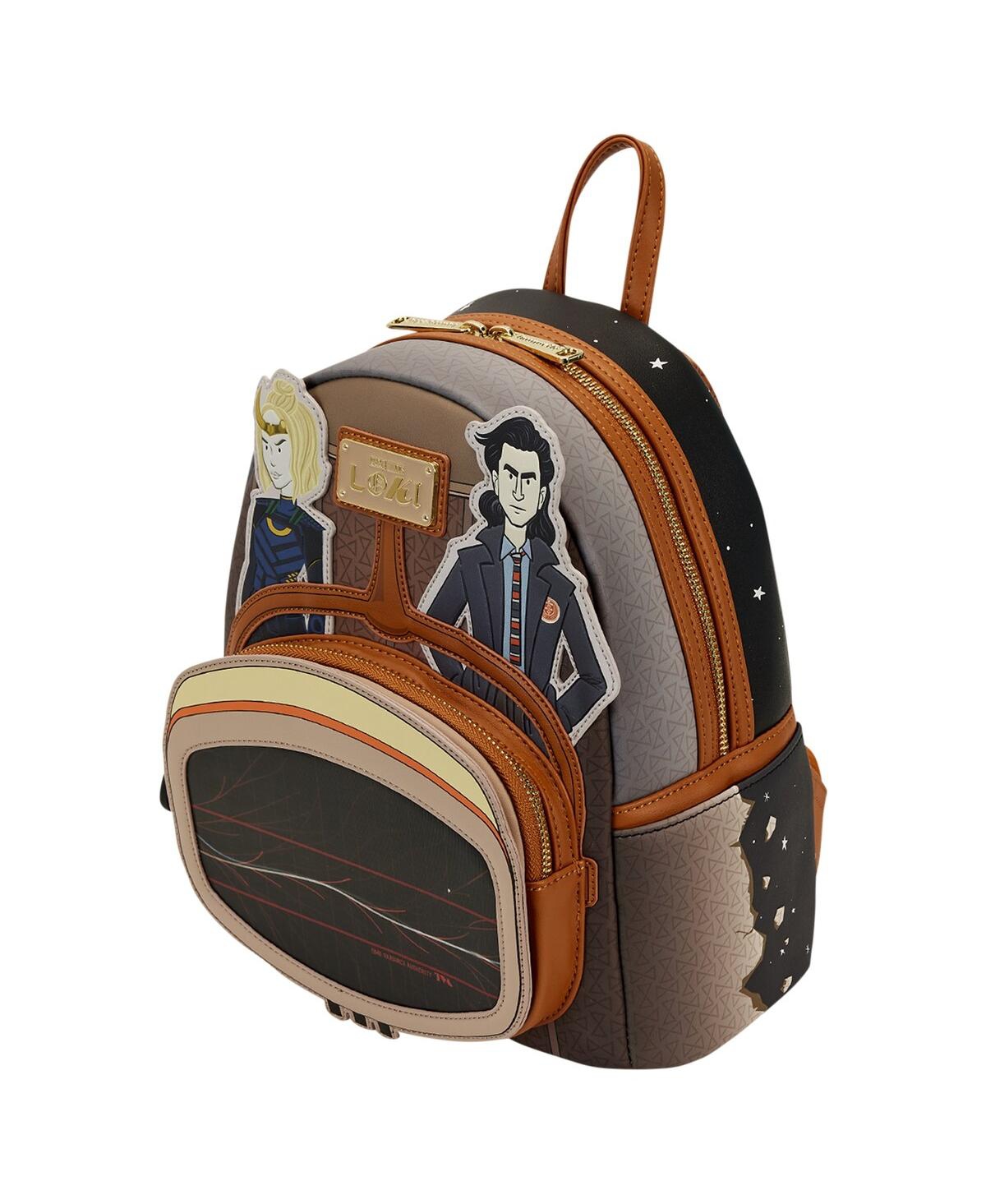 Shop Loungefly Men's And Women's  Loki Tva Multiverse Lenticular Mini Backpack In Brown