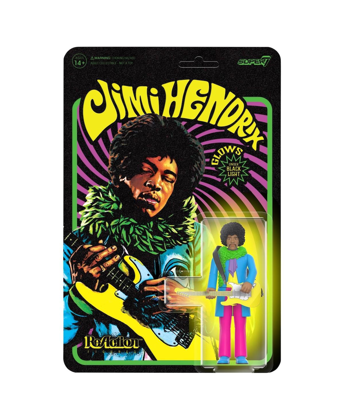 Shop Super 7 Jimi Hendrix  Blacklight Are You Experienced Reaction Figure In Multi