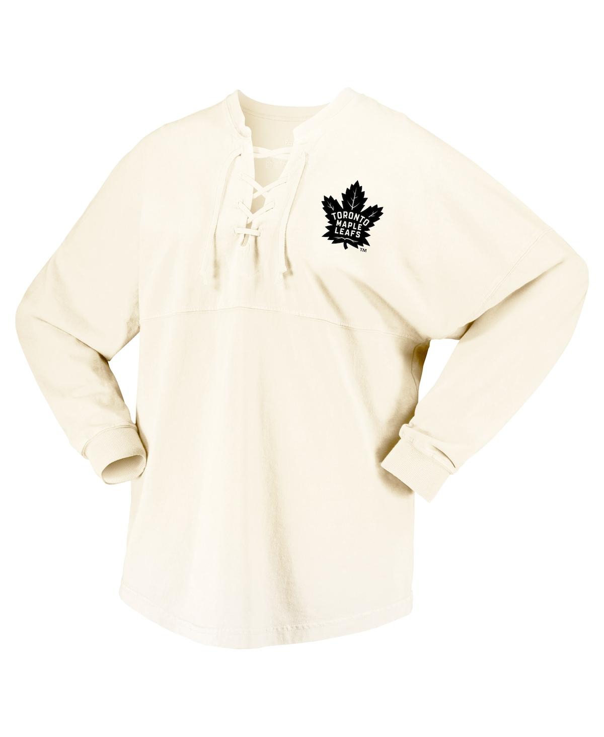 Women's FanaticsToronto Maple Leafs Original Six Lace-Up Spirit Jersey Long Sleeve T-shirt - Cream