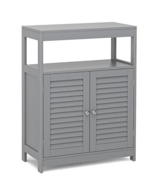 Freestanding Bathroom Floor Cabinet with Double Shutter Doors