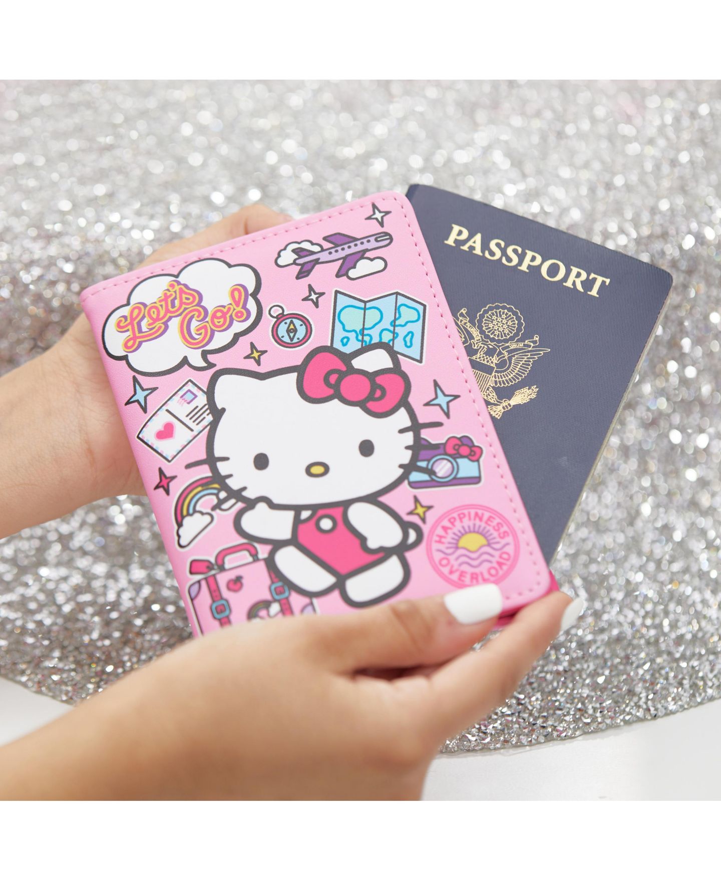 Сумка Hello Kitty Sanrio Passport Holder Travel Accessories Gifts, цвет: Розовый / Белый — фото 3
