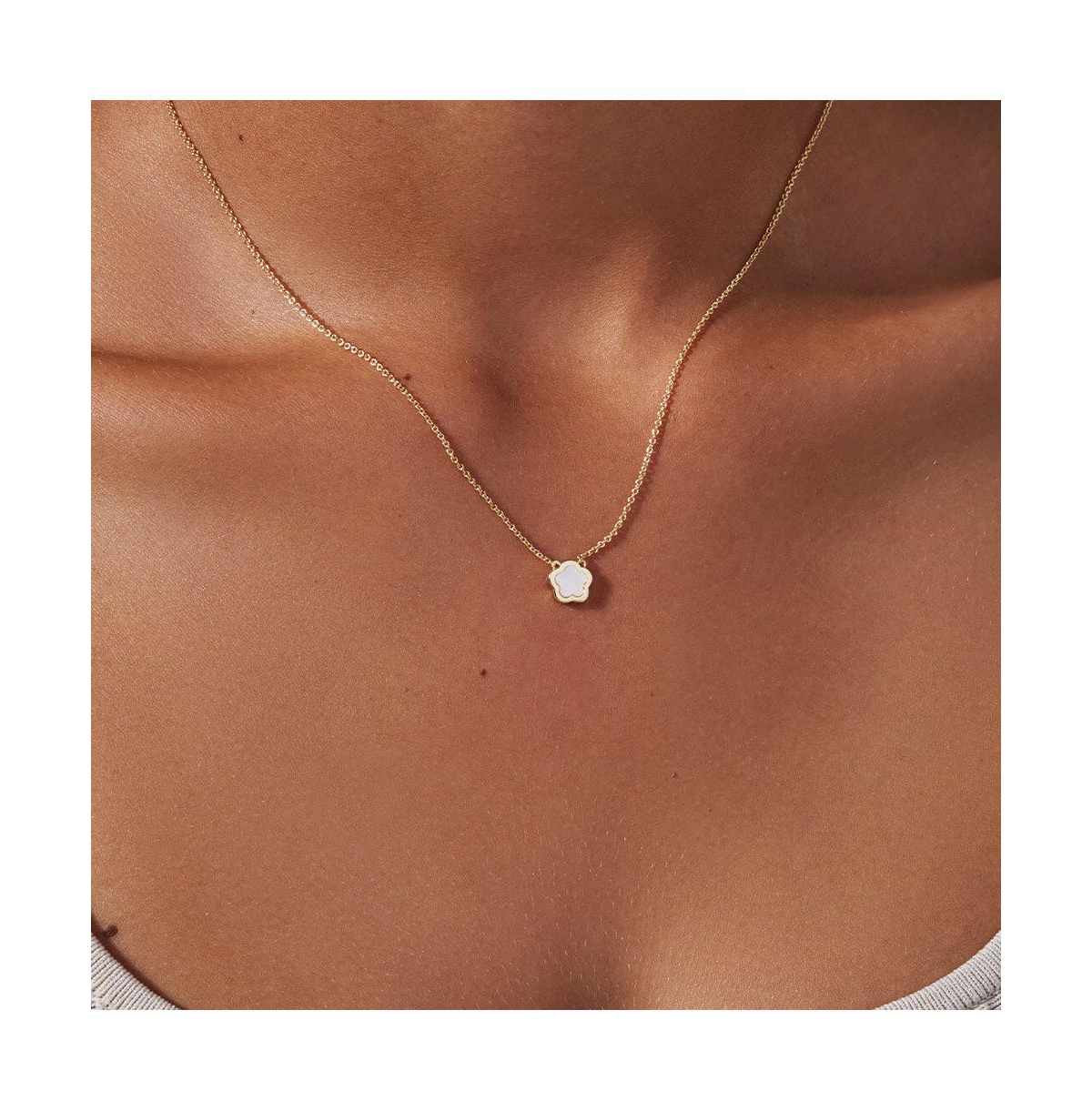 Ana Luisa Mother of Pearl Inlay Flower Pendant - Saya