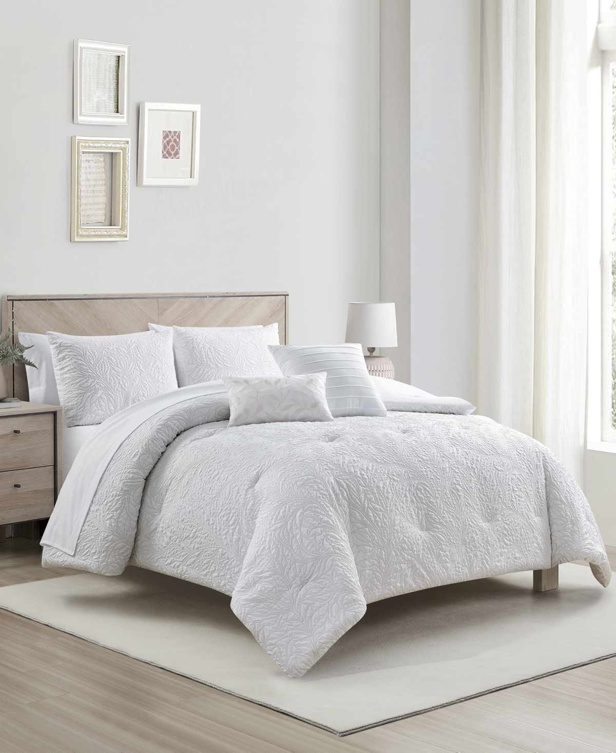 Sunham Vine 9-pc. Comforter Set, California King, Created For Macy's In White