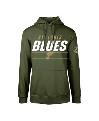 Men's Olive St. Louis Blues Podium Fleece Pullover Hoodie
