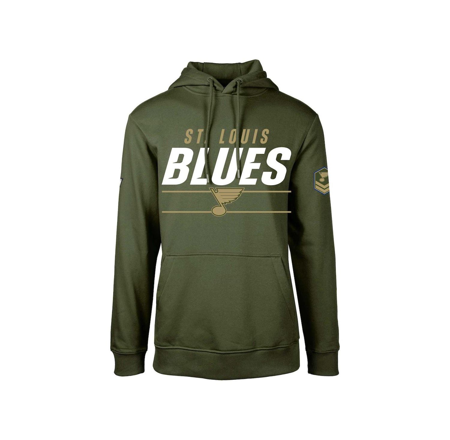 Men's Olive St. Louis Blues Podium Fleece Pullover Hoodie