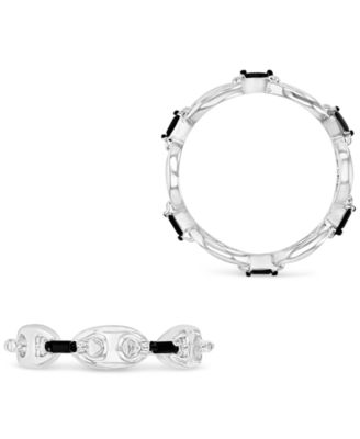 Black Spinel & Polished Oval Ring (1-1/10 ct. t.w.) in Sterling Silver