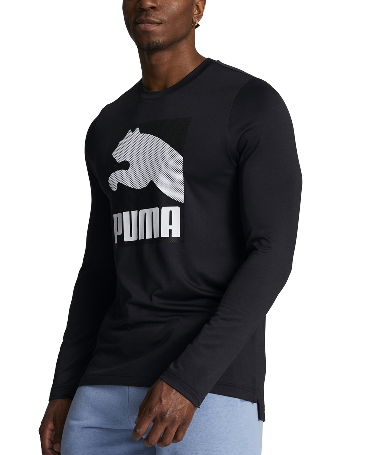 Puma Men's All In Regular-fit Logo Graphic Long-sleeve T-shirt In  Black