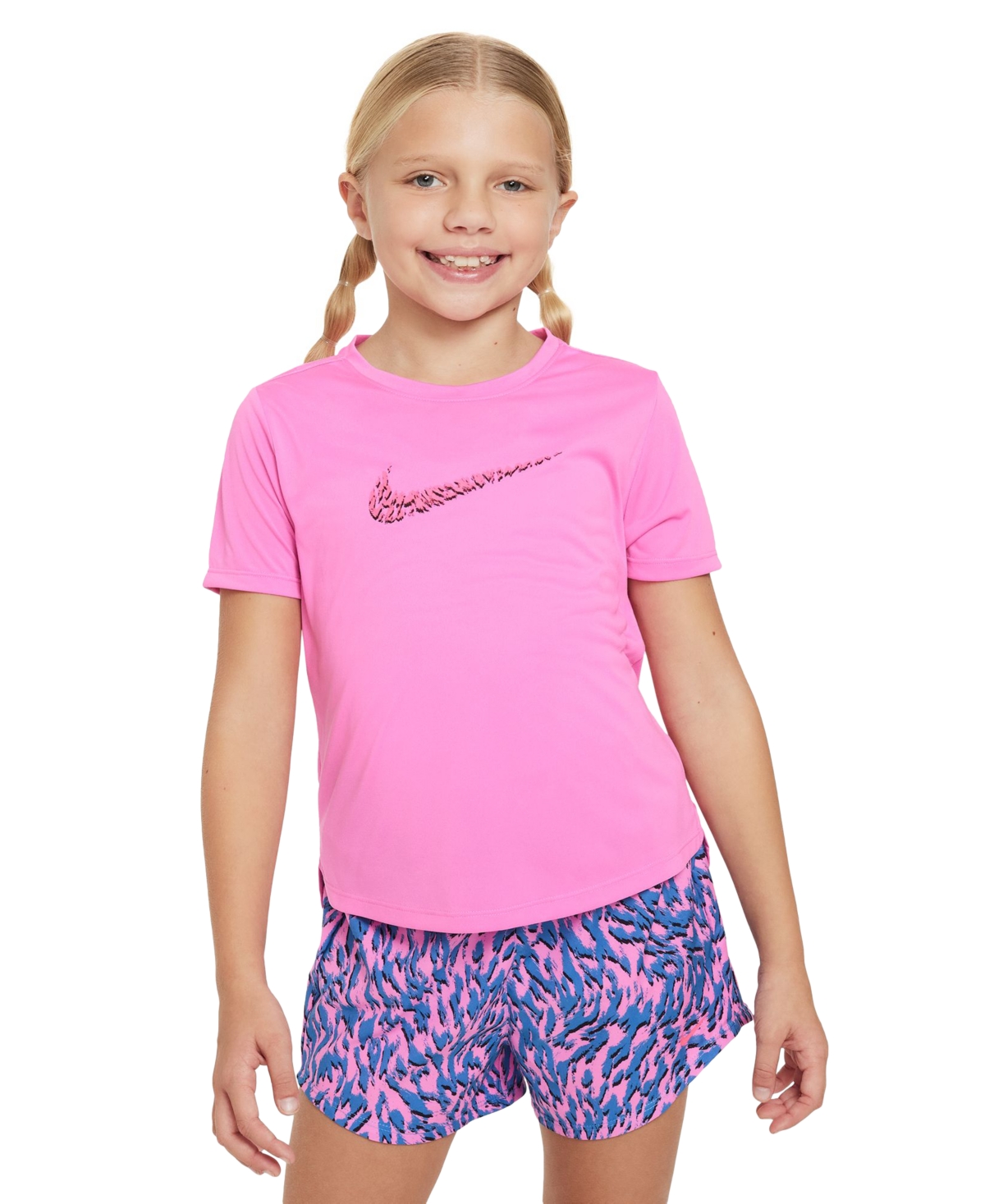 Nike One Big Kids' (girls') Short-sleeve Training Top In Red