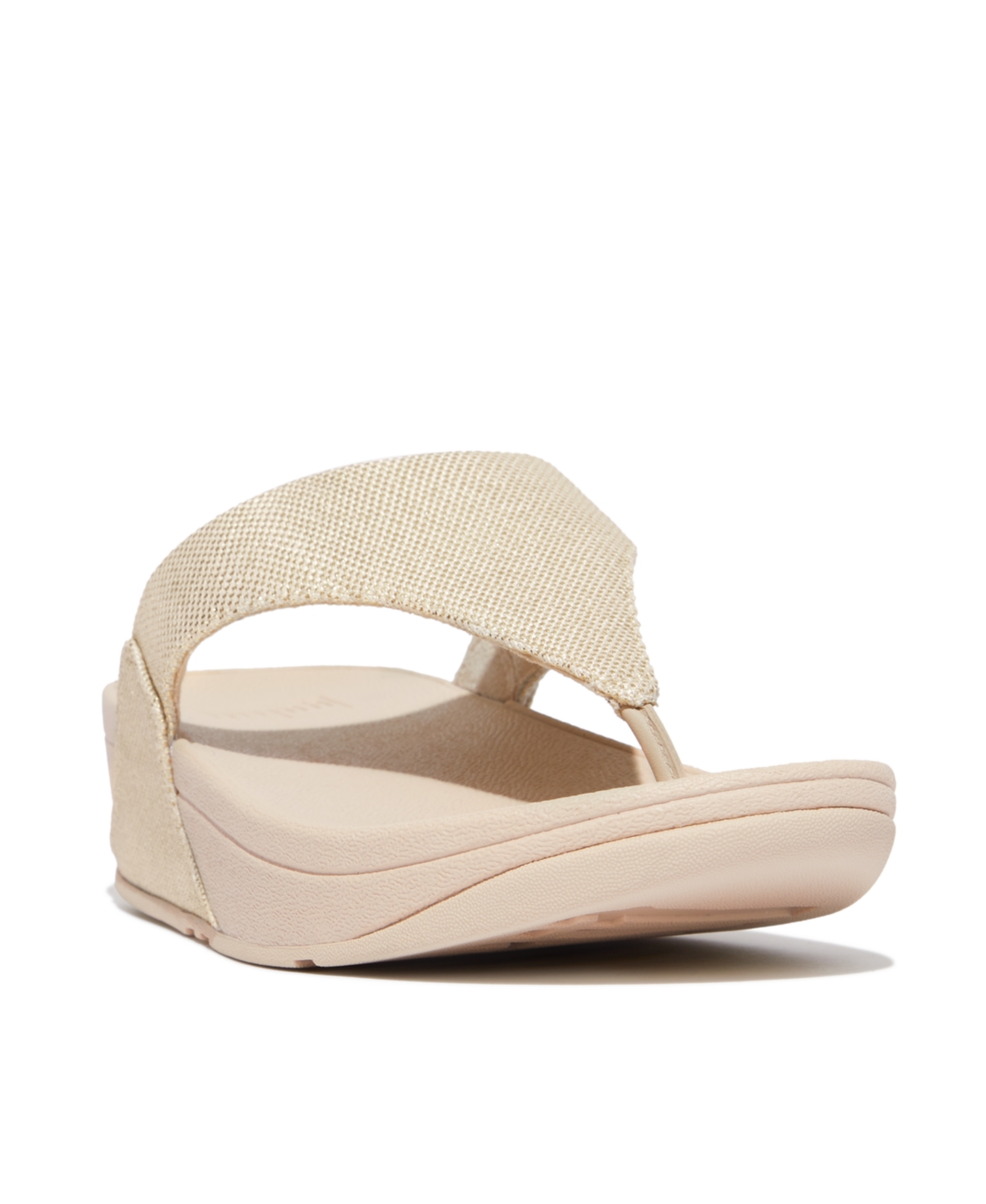 Fitflop Women's Lulu Glitz-canvas Toe-post Sandals In Platino