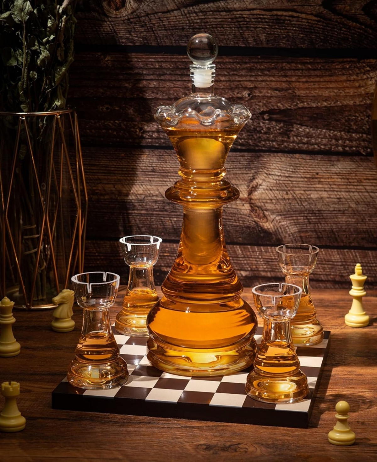 Shop The Wine Savant Chess Decanter, Set Of 5 In Clear