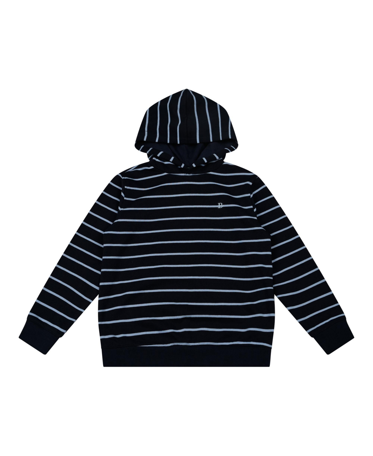 Brooks Brothers Kids' Big Boys Striped French Terry Hoodie In Navy,light Blue