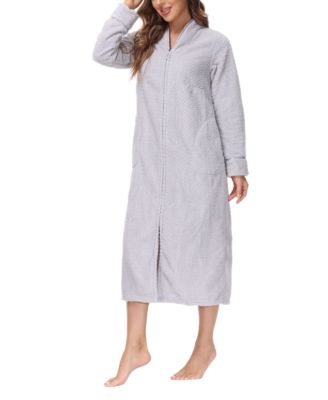 Women's Front Zipper Plush Robe