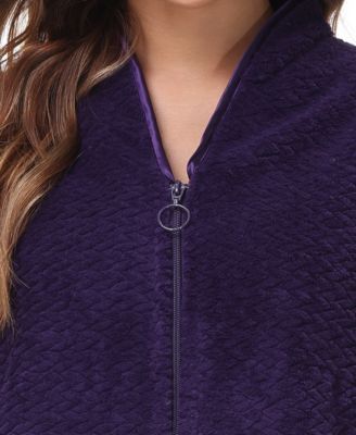 Women's Front Zipper Plush Robe