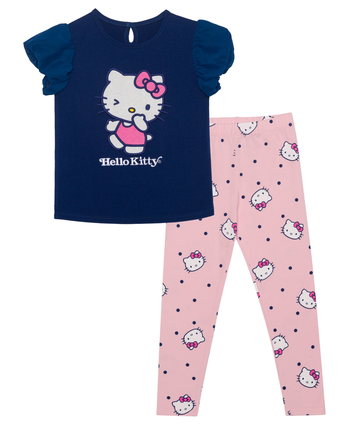 Shop Hello Kitty Toddler Girls Wink Short Sleeve Top And Legging Set In Blue