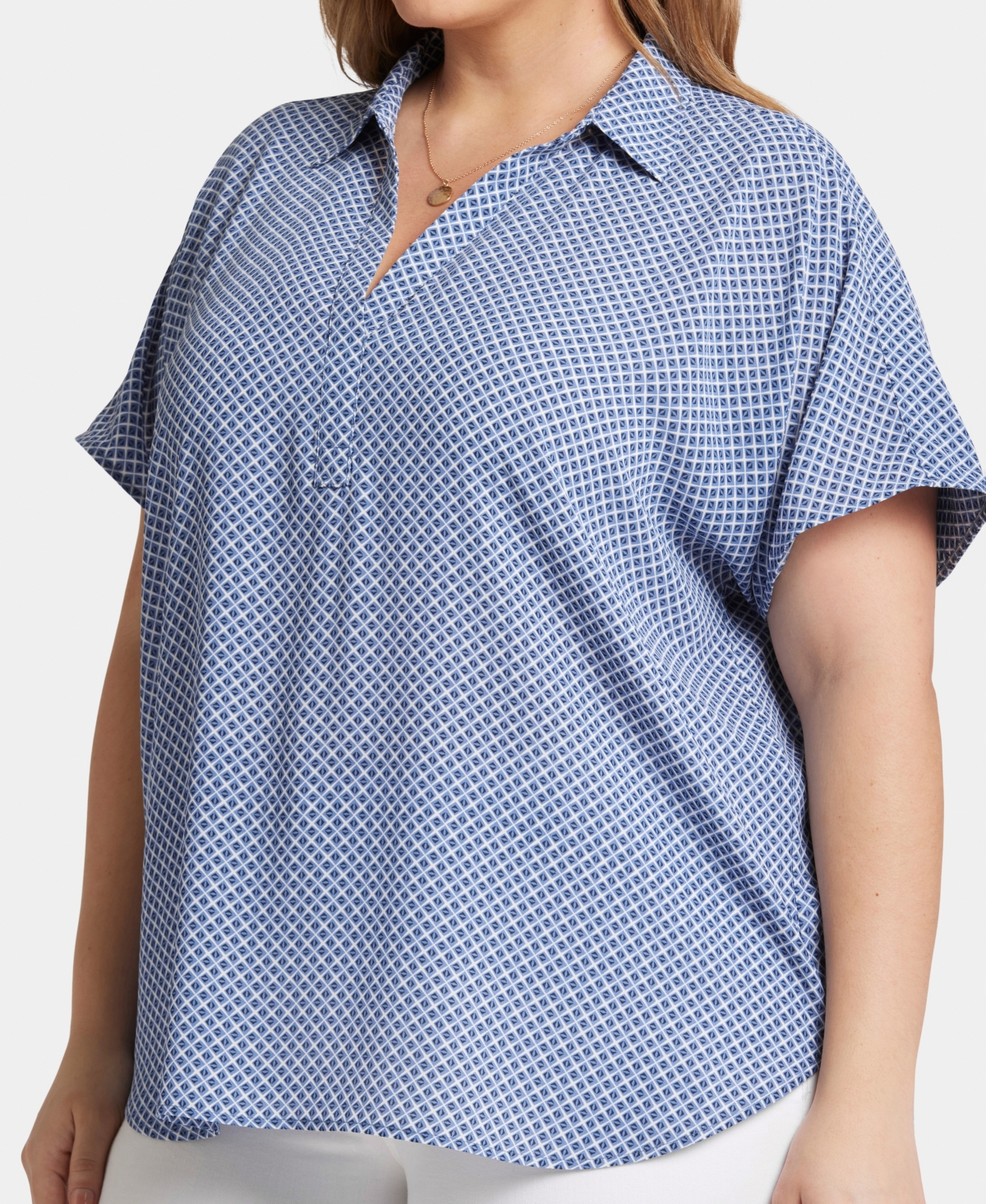 Nydj Plus Becky Short Sleeved Blouse