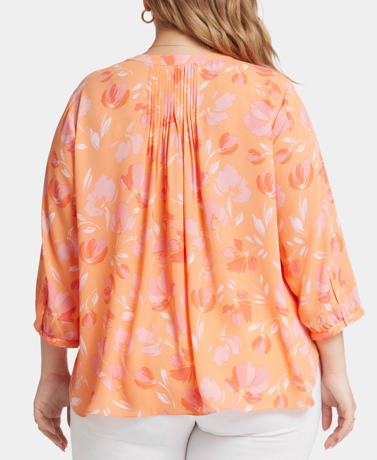Nydj Semisheer Pintuck Blouse In Fallen Leaf