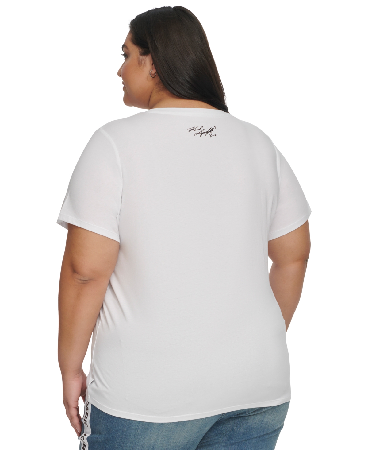 Karl Lagerfeld Paris Plus Size City Scene Stud-Trim T-Shirt, First@Macy's