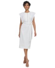 Calvin klein white 2024 dress with sleeves