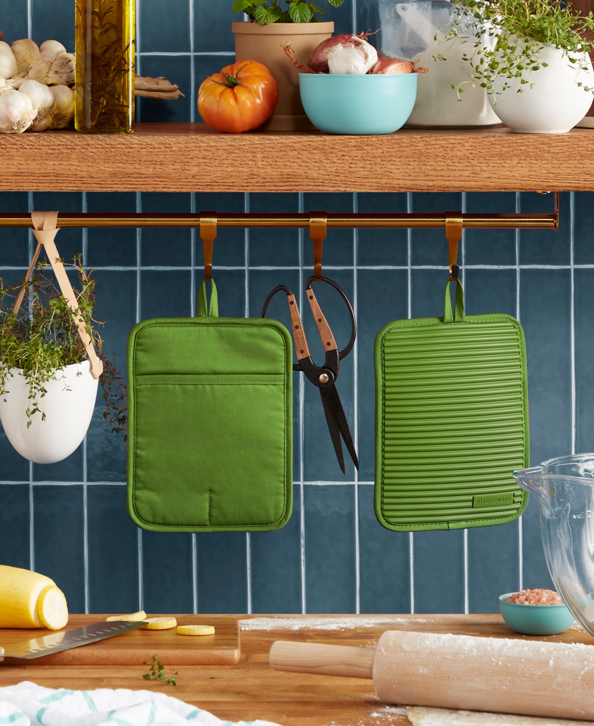 KitchenAid Ribbed Soft Silicone Pot Holder 2-Pack Set,