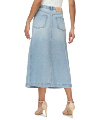 Frye Women's Front-Slit Seamed Denim Skirt