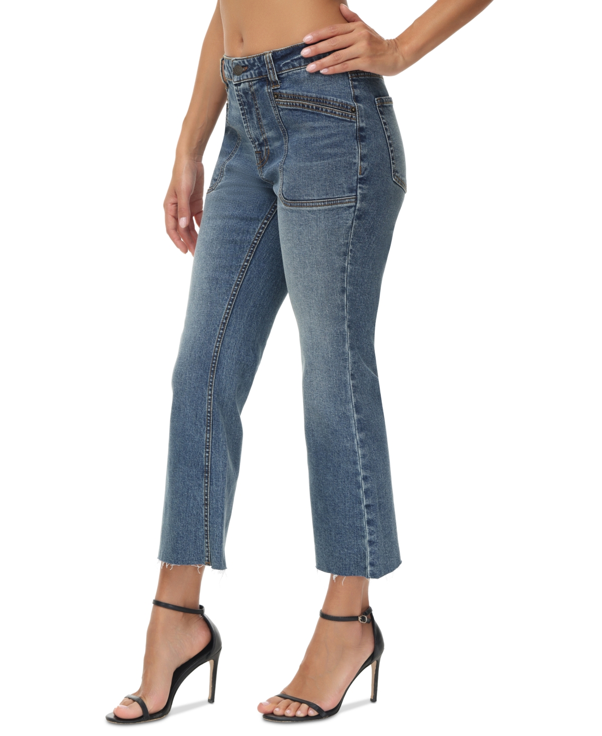 Shop Frye Women's Mid-rise Cropped Boot-cut Jeans In Mila Wash