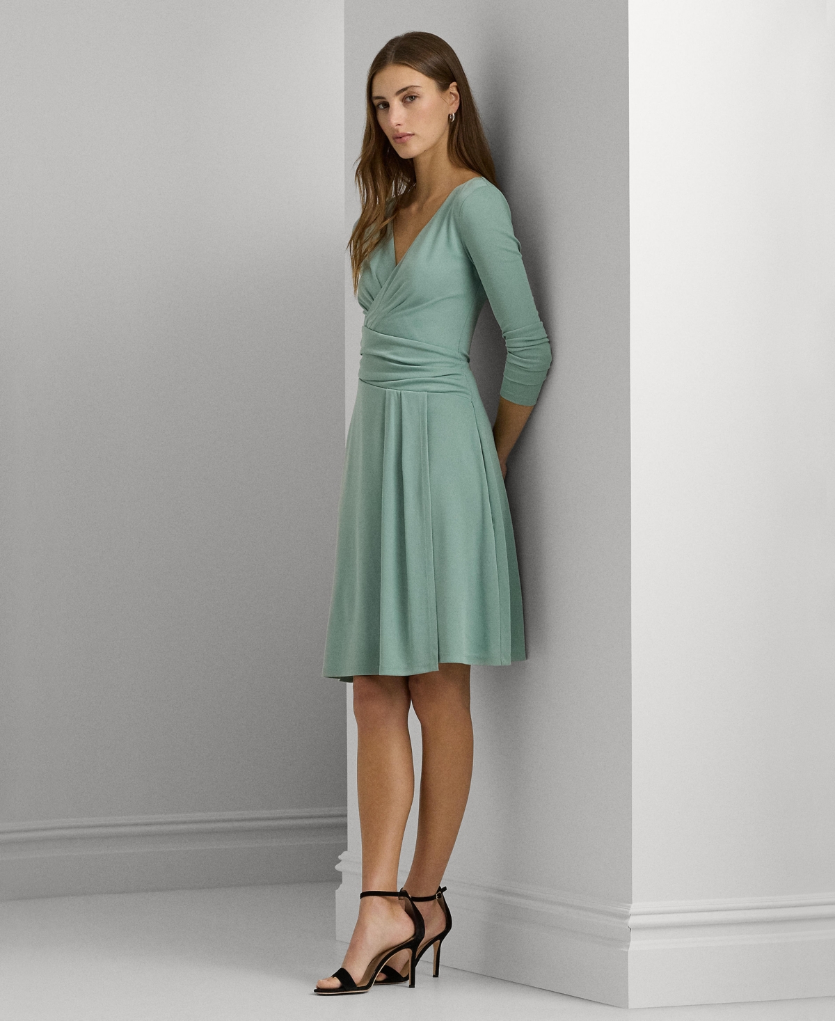 Lauren Ralph Lauren Women's Jersey Long-sleeve Dress In Soft Laurel