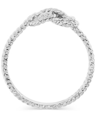 Rope-Textured Double Knot Double Band Statement Ring
