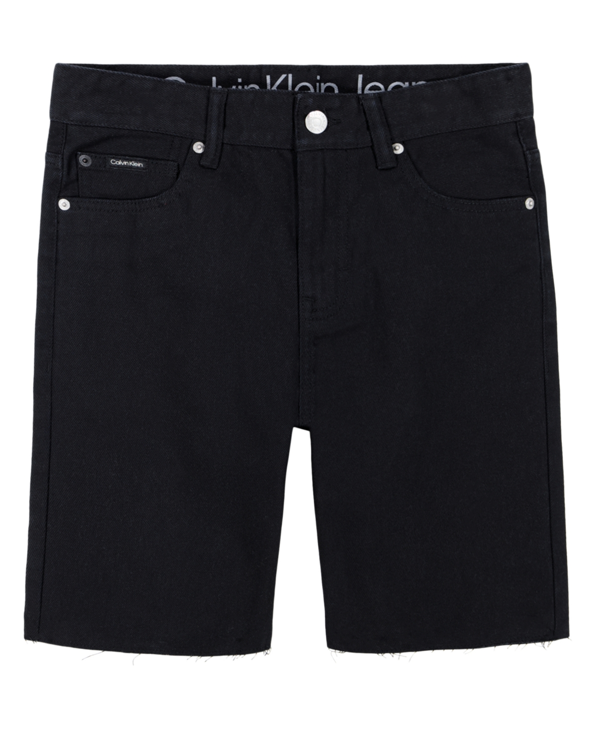 Calvin Klein Kids' Big Boys Loose Fit Denim Shorts In Black