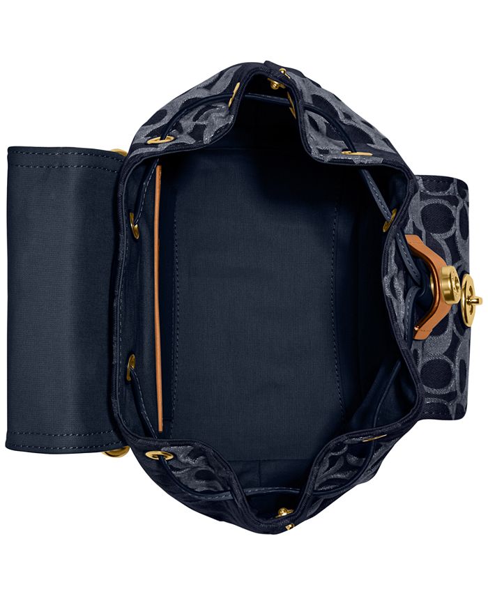 COACH Riya 21 Signature Washed Denim Small Backpack - Macy's