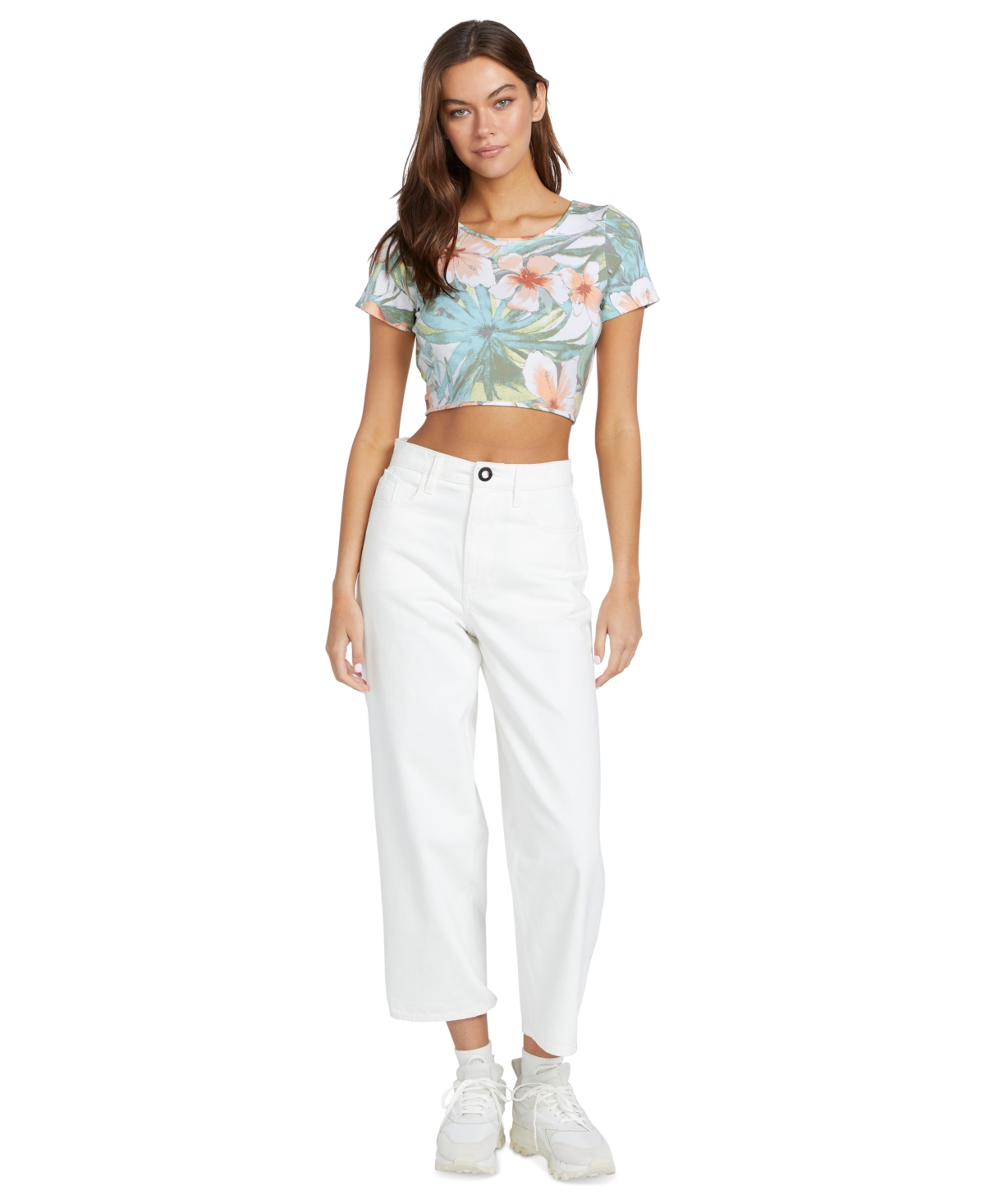 Volcom Juniors' Had Me At Aloha Cutout Crop Top