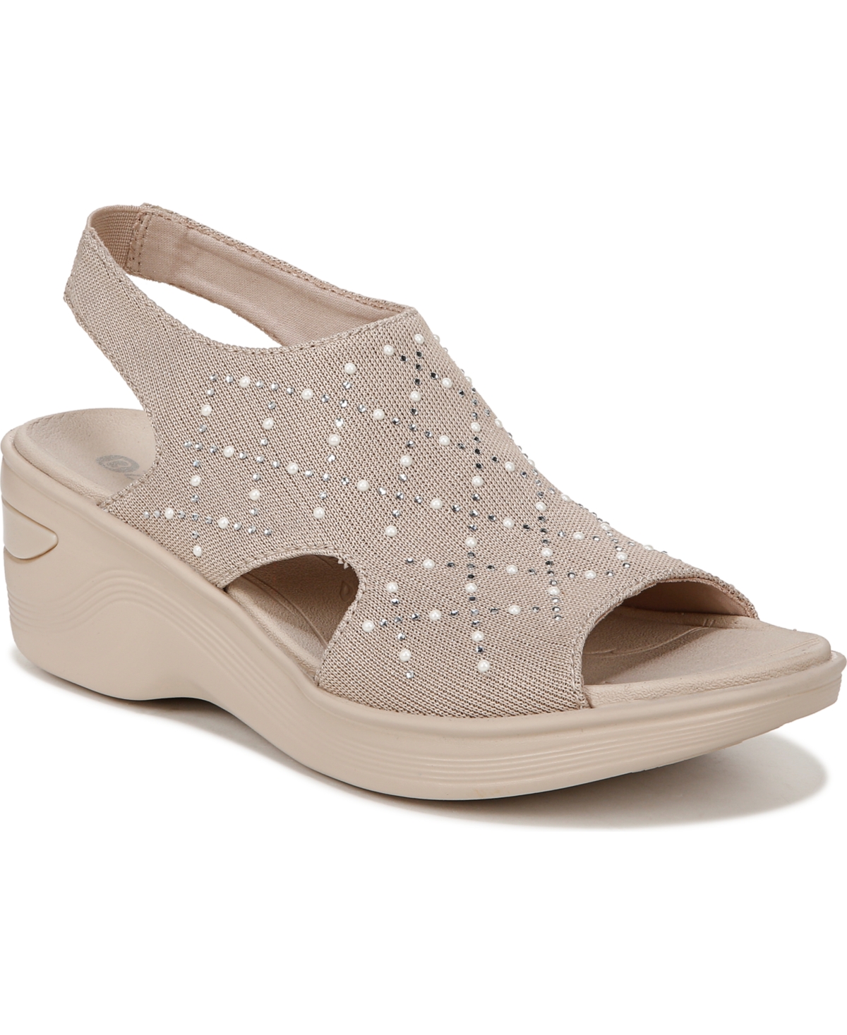 Shop Bzees Destiny Bright Washable Slingbacks In Barely Beige Shimmer Fabric