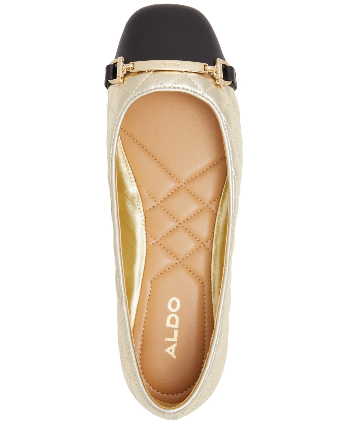 Shop Aldo Women's Leanne Quilted Hardware Slip-on Ballerina Flats In Gold Quilted