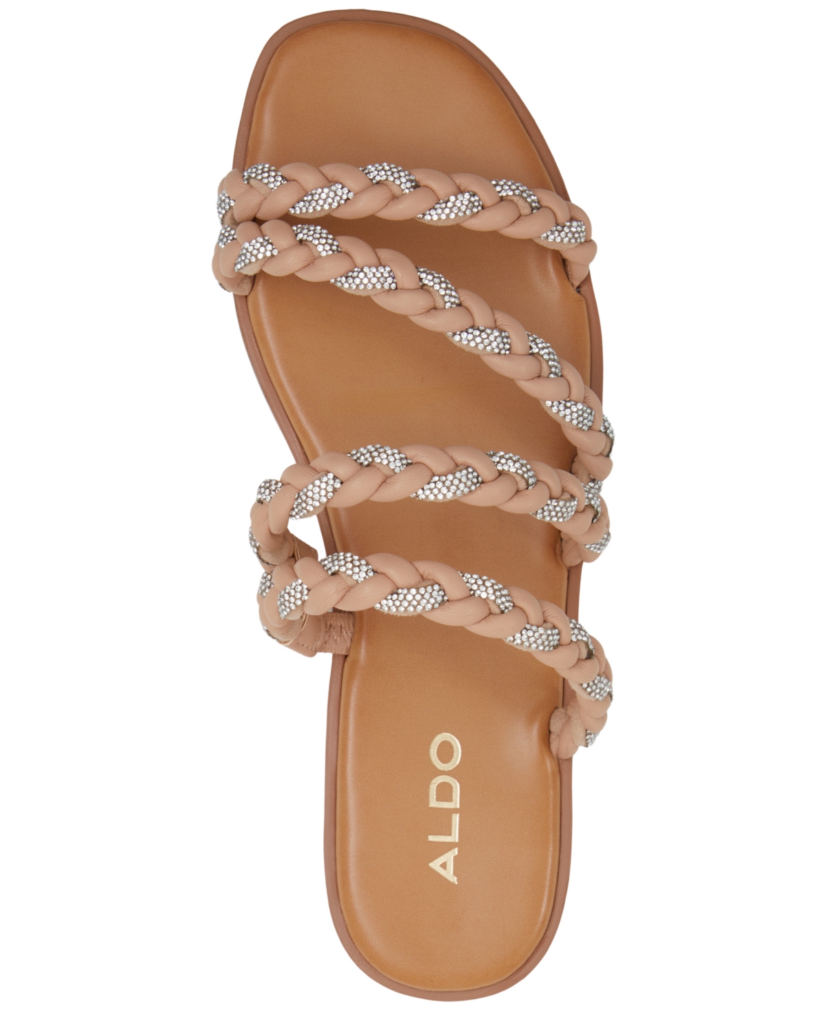 Shop Aldo Women's Tritoney Braided Strappy Slide Flat Sandals In Medium Beige Mixed
