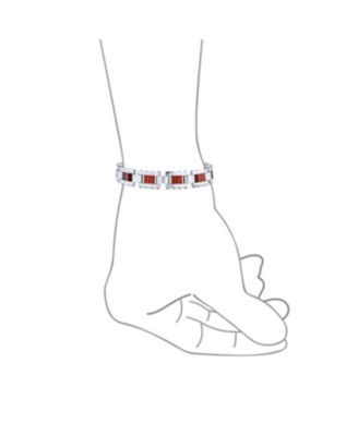 Brown Wood and Stainless Steel Bracelet with Strong Rectangle Link 8 Inch Length