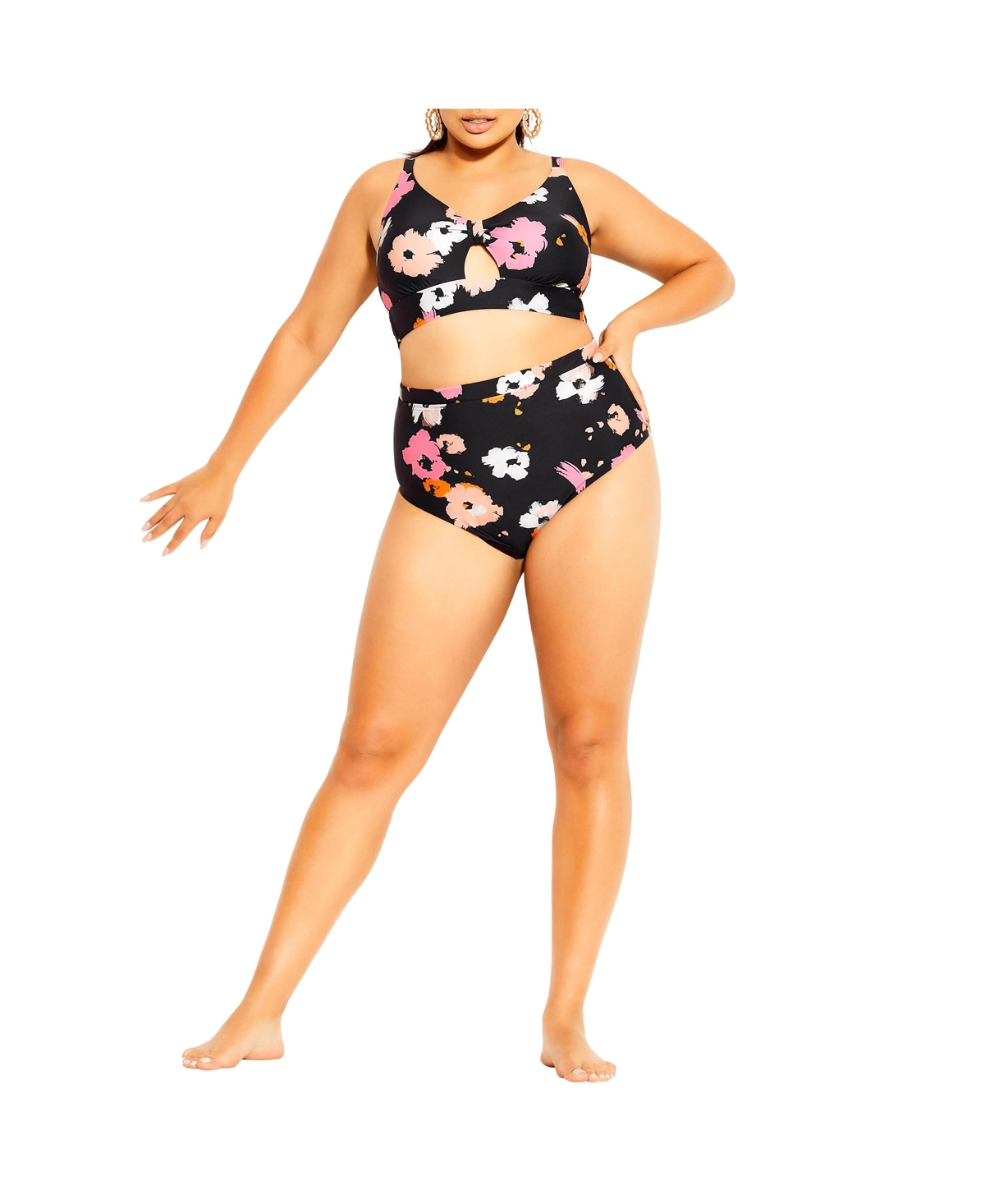 City Chic Plus Size Izzy Print Bikini Top