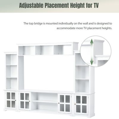 Streamdale Minimalist White Entertainment Wall Unit for TVs Up To 70"