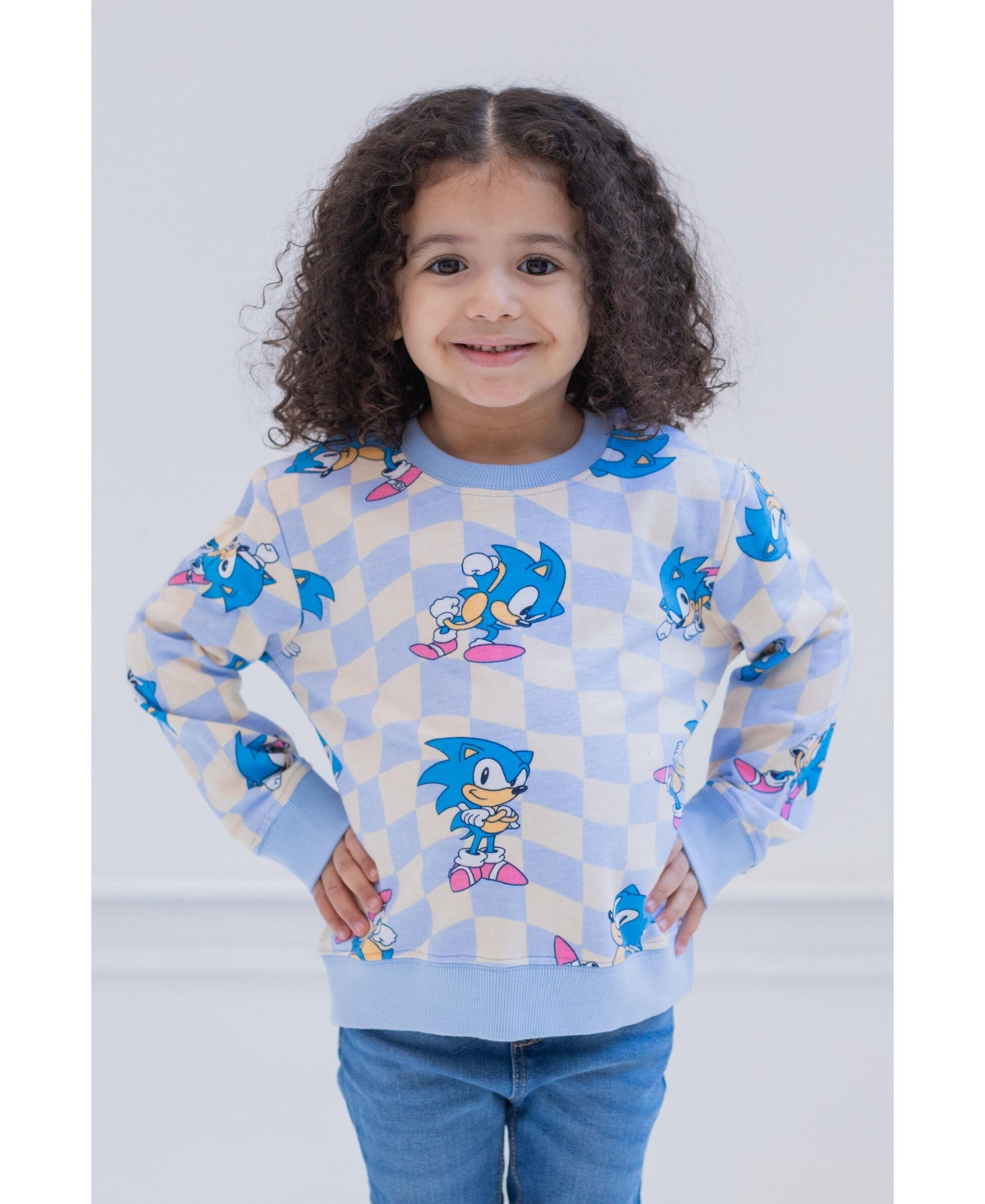 Sega Sonic the Hedgehog Girls French Terry Sweatshirt Little Kid to Big Kid