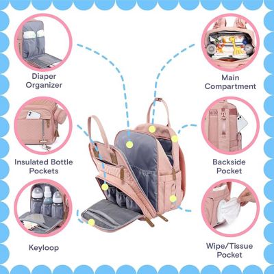 Diaper Bag Backpack, Unisex Baby Bags for Boys Girls, Waterproof Travel