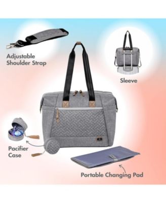 Large Diaper Bag Tote with Pacifier Case and Changing Pad, Travel Diaper Tote for Mom and Dad