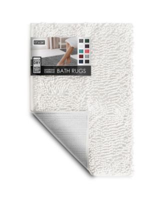 Ultra-Soft Quick-Dry Chenille Bath Rug - Non-Slip PVC Backing, Machine-Washable (Small 17″×24″)