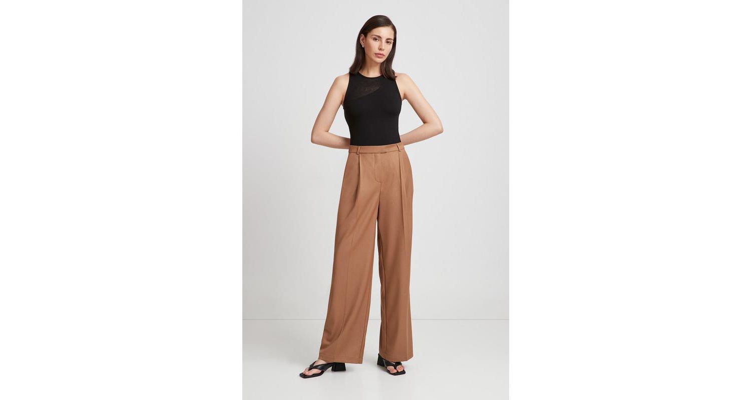 Women's Warren Mid-Rise Pleated Wide-Leg Dress Pants with Pockets